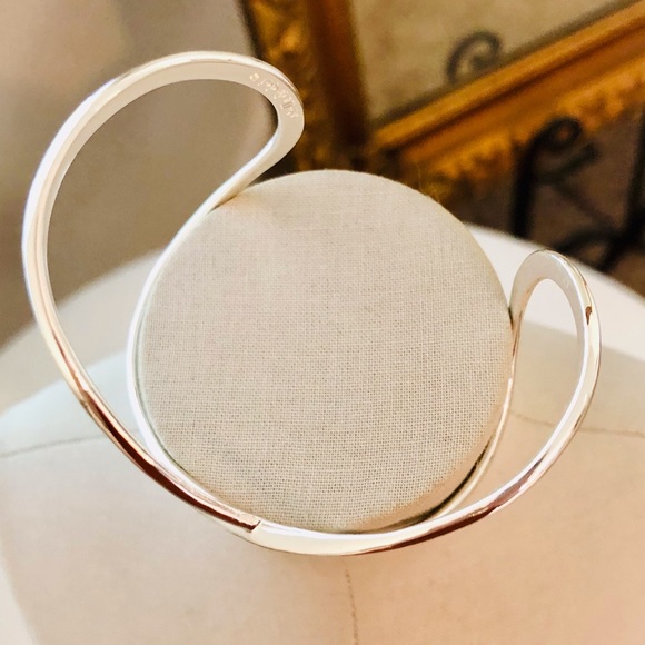 Vintage Silver Simple Modernist Cuff Bracelet - Picture 3 of 9
